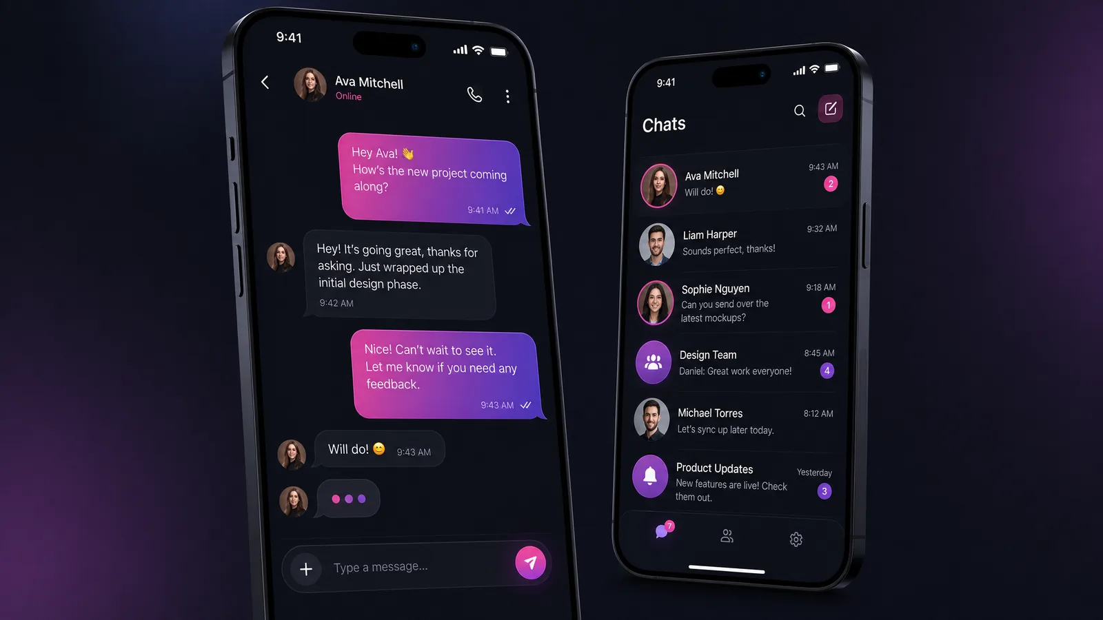 AI companion app interface concept